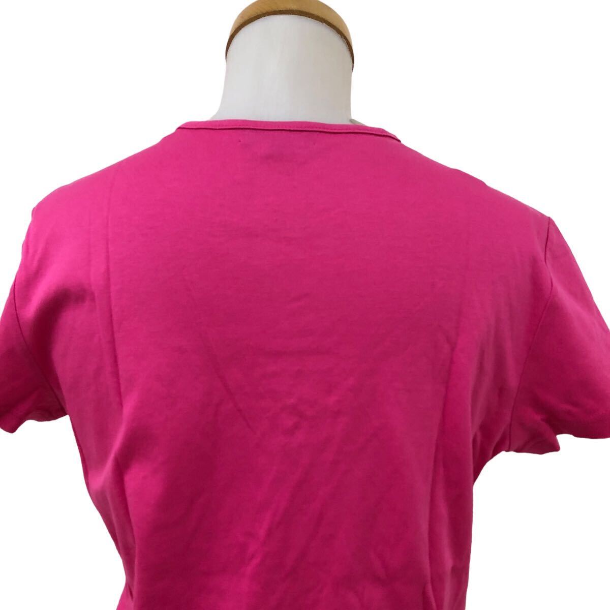 Nm217-12 LANVIN collection ランバン コレクション 半袖 ロゴ Tシャツ シャツ カットソー トップス ピンク レディース 40 日本製_画像5