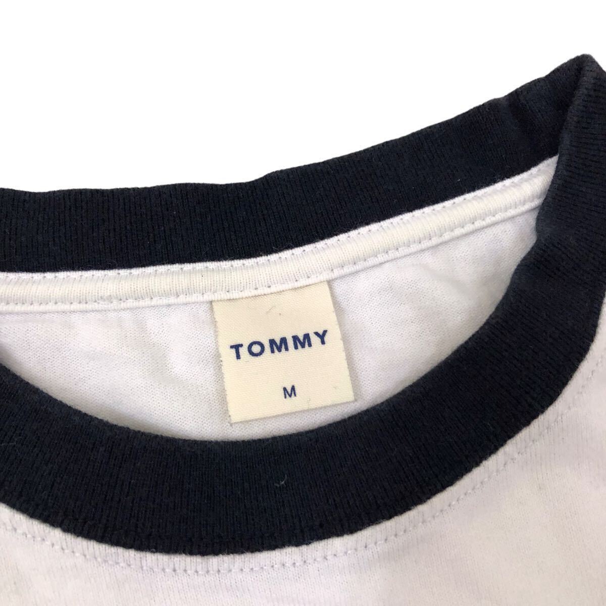 NC223 TOMMY トミーヒルフィガー 半袖 バニー Tシャツ ティシャツ トップス カットソー メンズ M ホワイト 白 _画像6