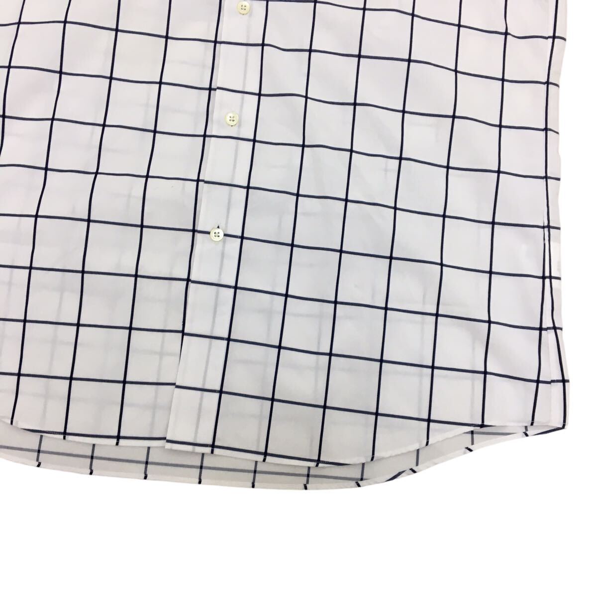 D536-17 日本製 TAKEO KIKUCHI タケオキクチ 半袖 ボタンダウン シャツ 羽織り トップス フロントボタン 綿66%他 ホワイト系 メンズ 4_画像3