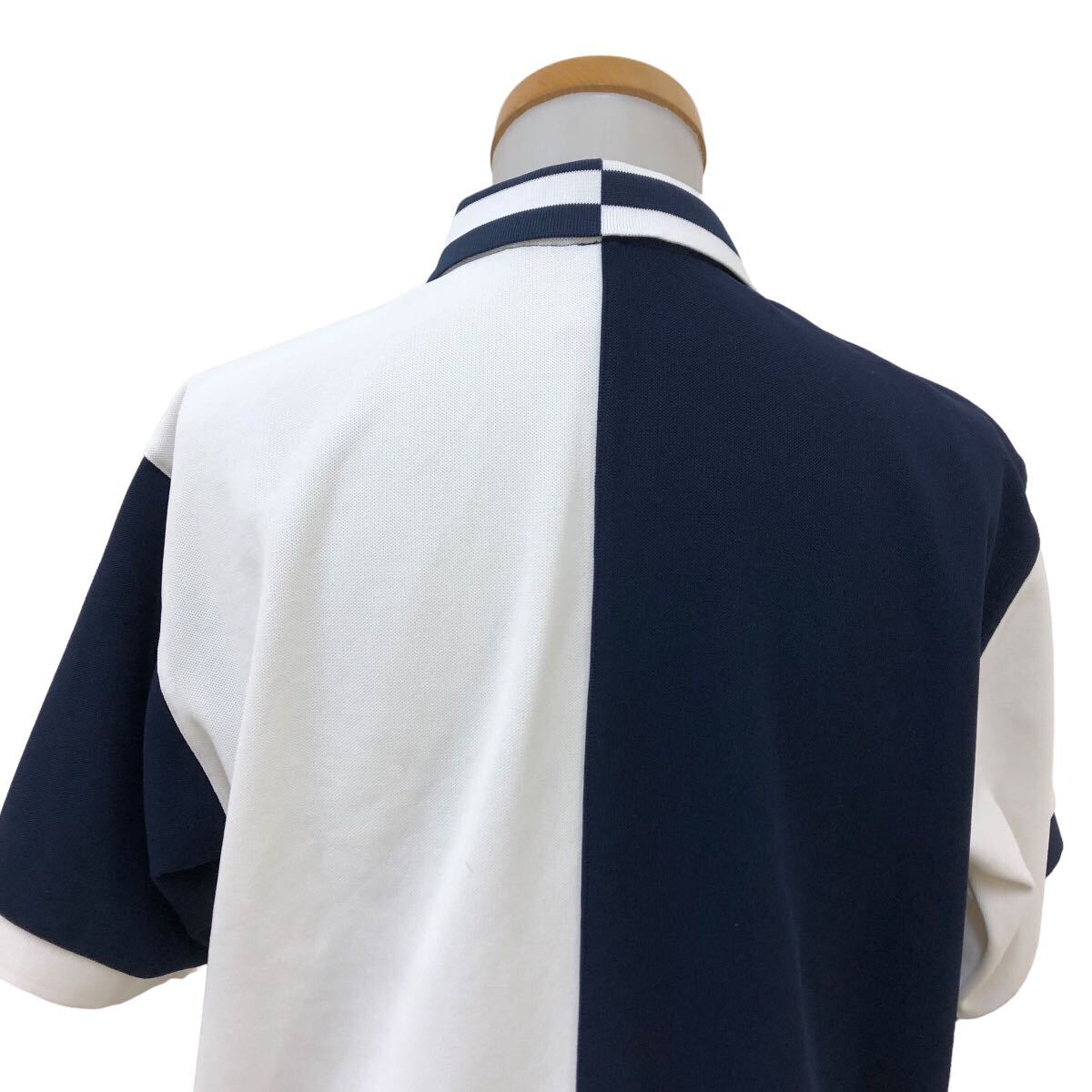 m520-73 ellesse GOLF エレッセ バイカラー 半袖 ポロシャツ シャツ トップス カットソー ゴルフウェア 白 ネイビー レディース M_画像5