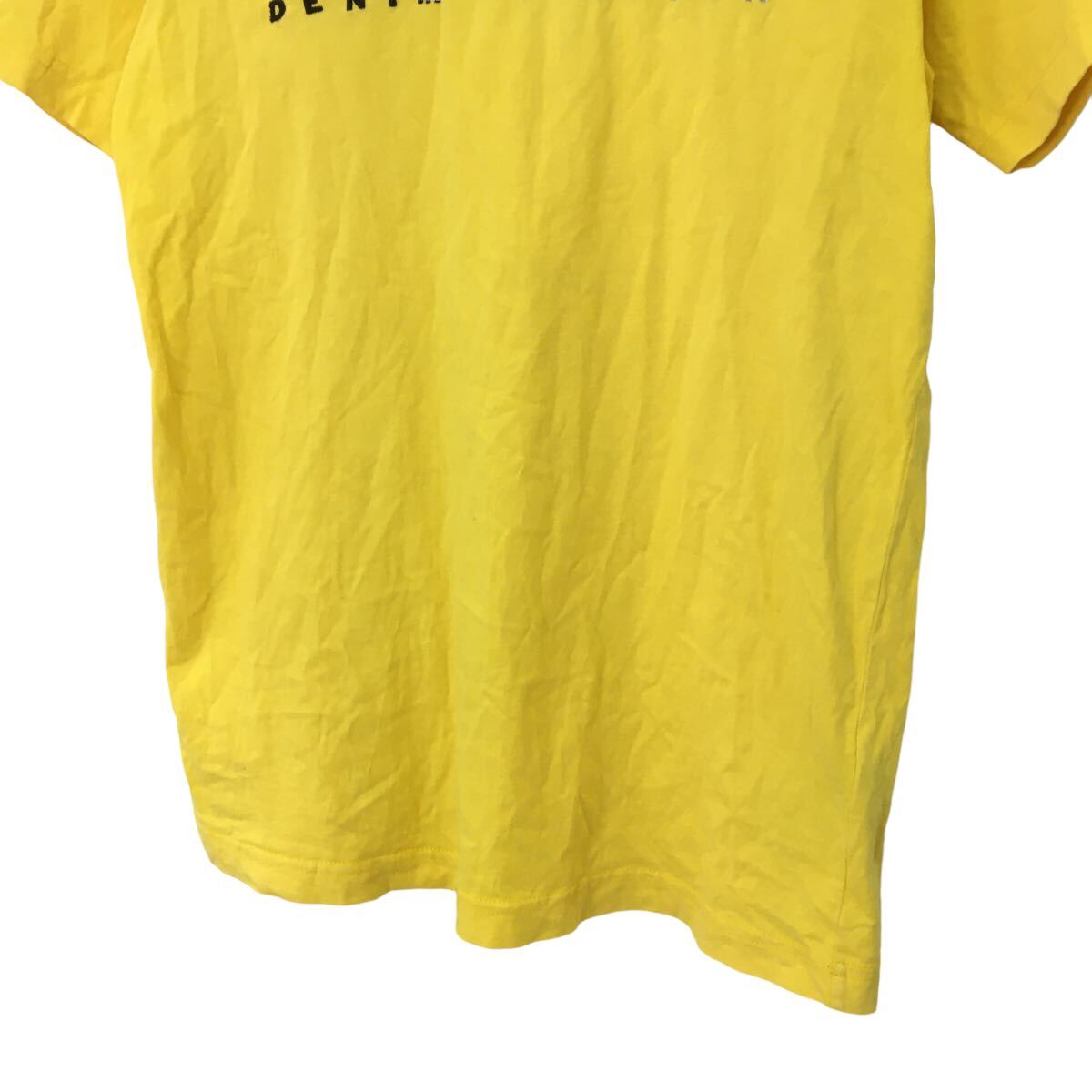 NC223 DIESEL ディーゼル ブルガリア製 半袖 Tシャツ デカロゴ ティシャツ トップス カットソー メンズ XS イエロー 黄色 _画像4