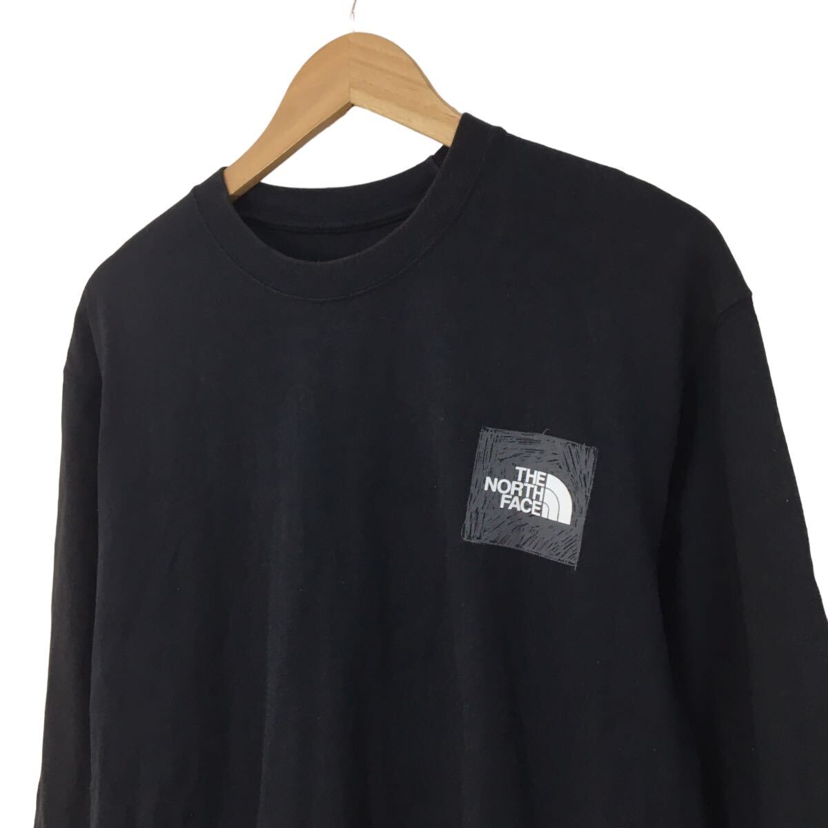 NC224 THE NORTH FACE ノースフェイス アウトドア 長袖 Tシャツ ロンT ロング ティシャツ トップス カットソー メンズ L ブラック 黒_画像3