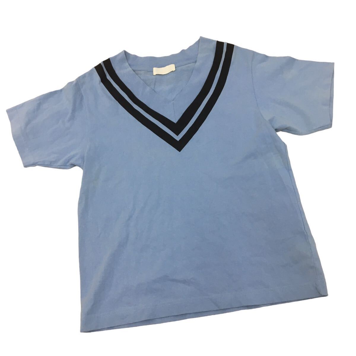 C346 NEON SIGN ネオンサイン 半袖 Tシャツ ティシャツ トップス カットソー メンズ 46 ライトブルー 水色 コットン 綿 100%_画像1