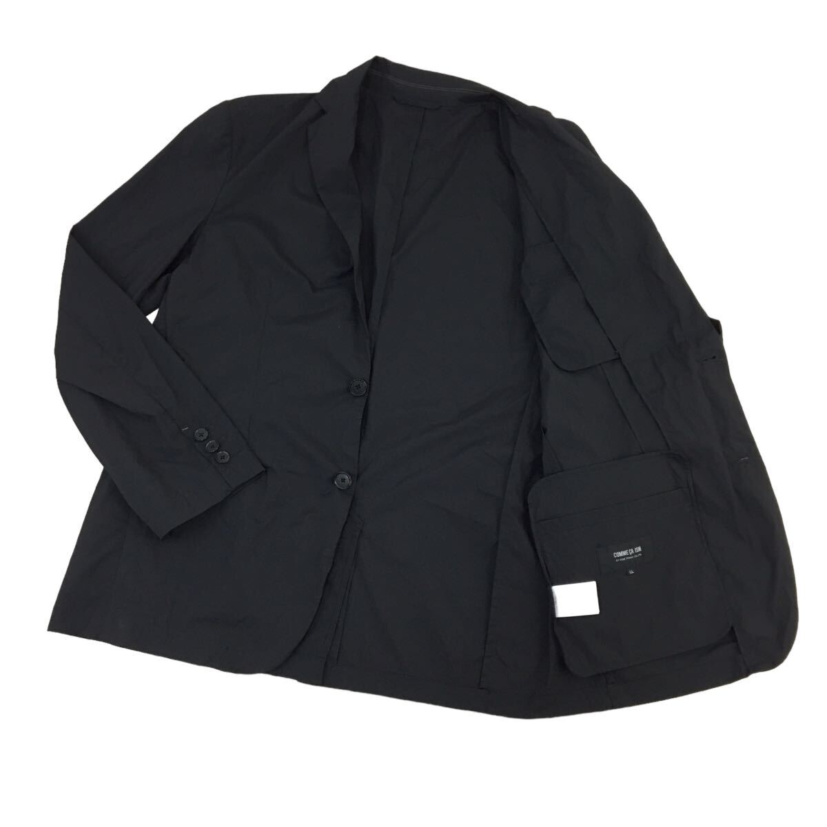 D536 COMME CA ISM コムサイズム 長袖 デザイン テーラードジャケット 薄手 ジャケット 上着 羽織り トップス ブラック メンズ LL_画像4