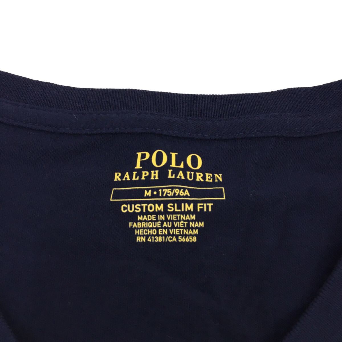ND178-13 POLO RALPH LAUREN ポロラルフローレン 半袖 Tシャツ トップス プルオーバー コットン 綿100% ネイビー系 メンズ M_画像6