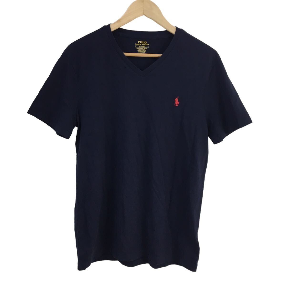 ND178-13 POLO RALPH LAUREN ポロラルフローレン 半袖 Tシャツ トップス プルオーバー コットン 綿100% ネイビー系 メンズ M_画像4