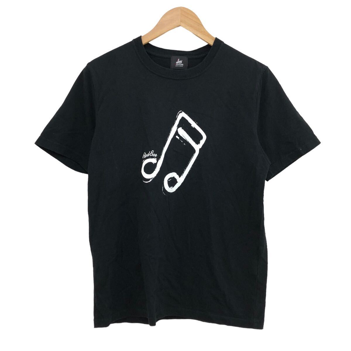 H726⑰ RED EAR レッドイヤー ポールスミス 半袖 Tシャツ Tee プリントT T-shirt トップス 黒 音符 綿100% メンズ M_画像3
