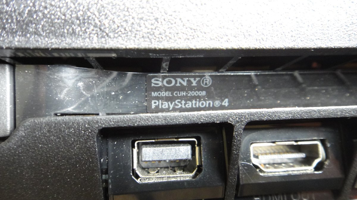【中古】SONY PS4 CUH-2000B 黒 本体/コントローラー②/電源コード ソフト プロスピ2019 USBケーブル/HDMI欠品_画像4