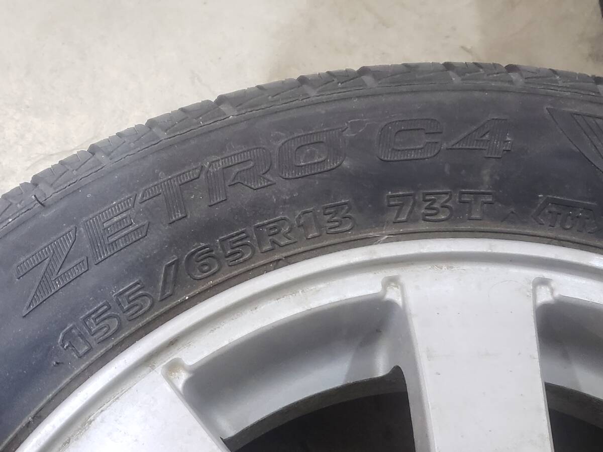 Q5974 現状渡し☆売切☆ZETRO C4 155/65R13 タイヤホイールセット 4本セット 4穴_画像3