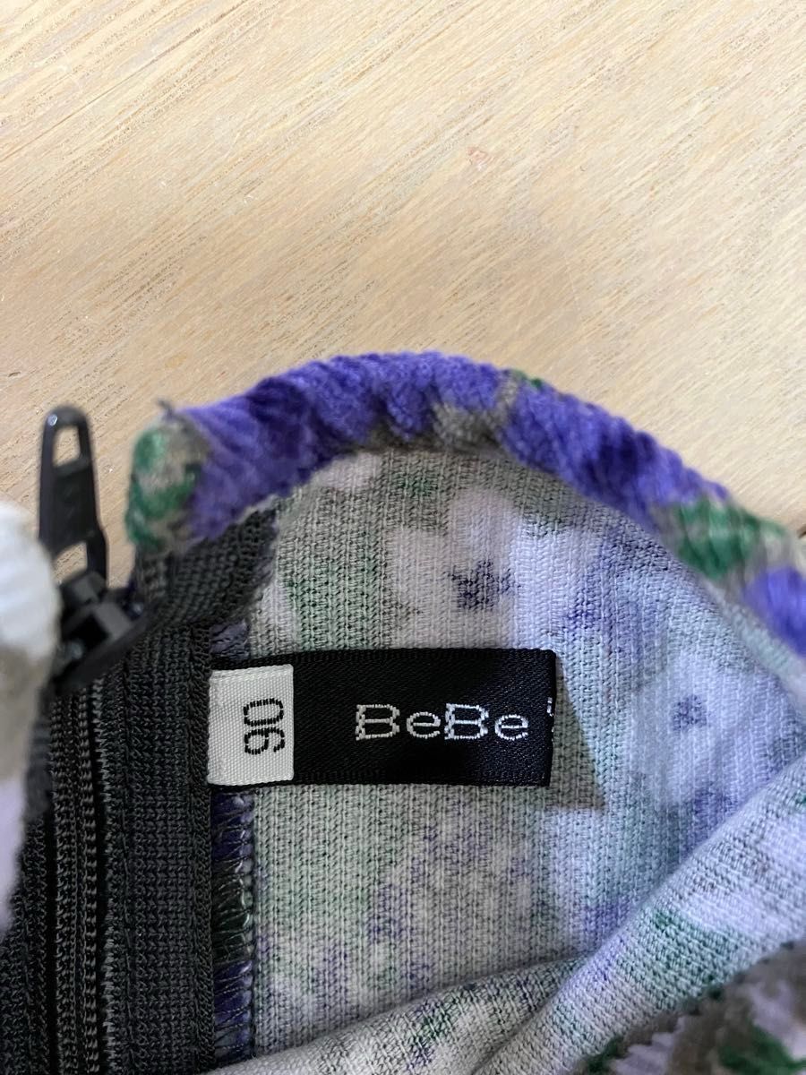 BEBE ワンピース やや厚手 コーデュロイ風 プティマイン ワンショル風チュニック