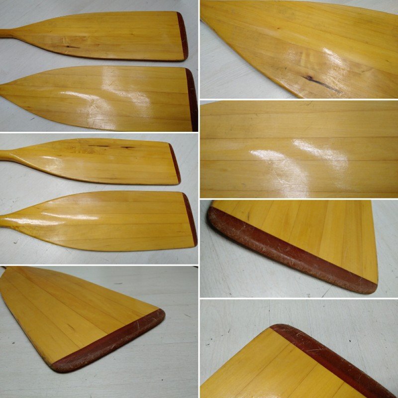 メーカー不明 木製 パドル 2本 全長約1370㎜ カヌー カヤック ボート アウトドア_画像5