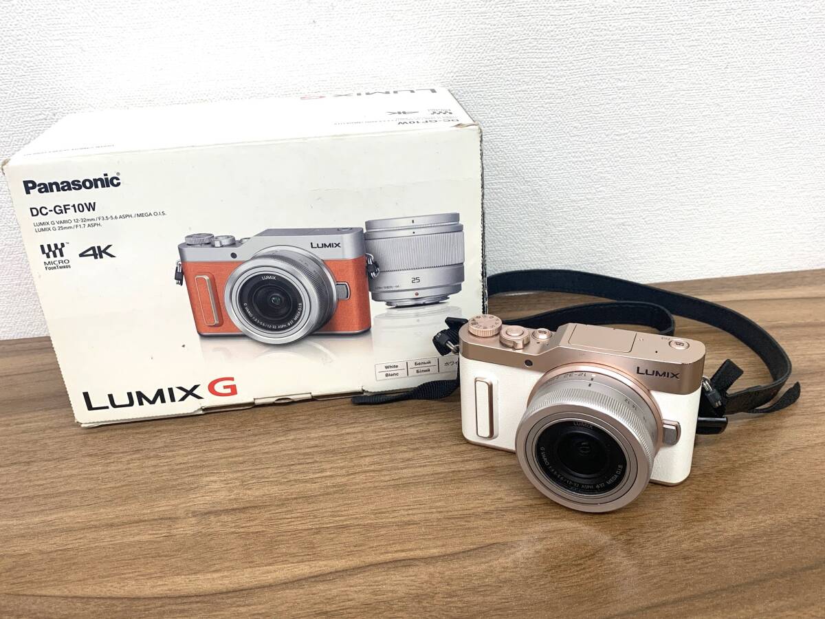 【7724】Panasonic パナソニック LUMIX ルミックス DC-GF10W-W デジタル ミラーレス 一眼カメラ 箱付 _画像1