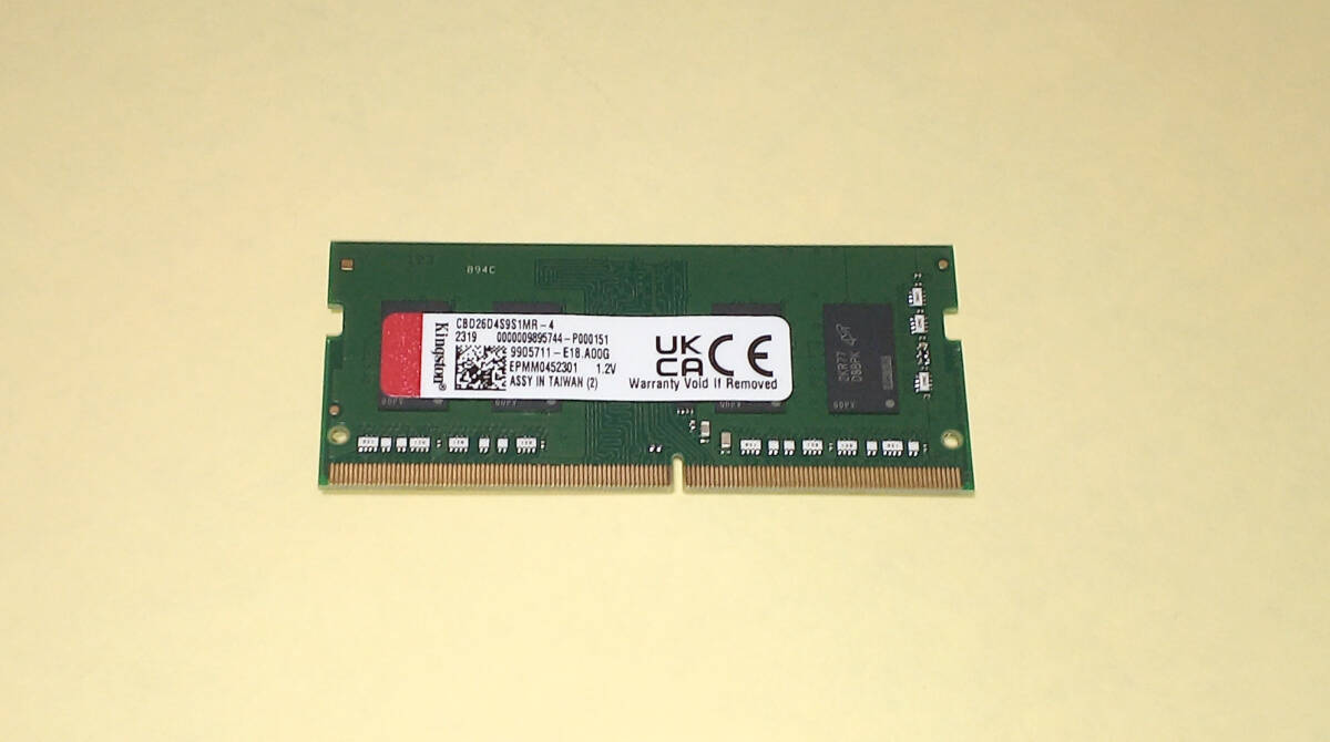Kingston　メモリ 4GB　DDR4-2400　SO-DIMM_画像1