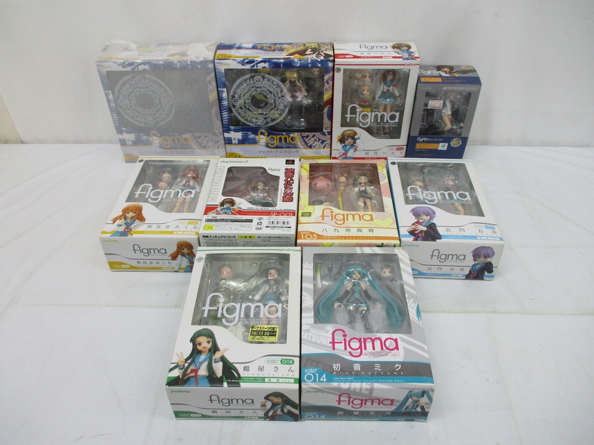 7659Y figma 美少女 フィギュア 10箱 ★ 涼宮ハルヒ 朝比奈みくる 長門有希 鶴屋さん フェイト・テスタロッサ 雪風 初音ミク 八九寺真宵_画像1