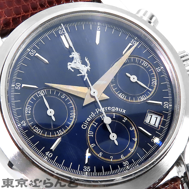 101724679 1 иен Girard Perregaux Ferrari хронограф 80200.0.11.4014 голубой SS кожа Date коробка * с гарантией . наручные часы мужской самозаводящиеся часы 