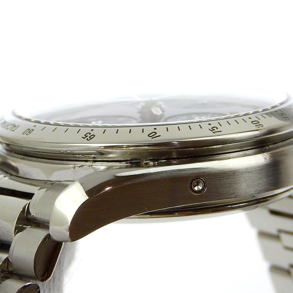 OMEGA オメガ スピードマスター デイデイト 腕時計 SS 自動巻き クロノグラフ メンズ 青文字盤【I130124011】中古_画像7