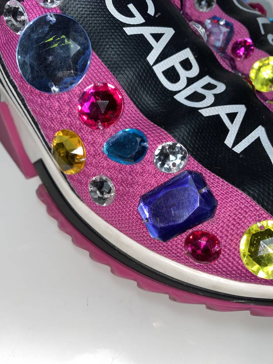 regular price 141900 jpy Dolce & Gabbana 2018-19AW Ran way SORRENTO crystal Stone biju- equipment ornament SLIP ON shoes sneakers 