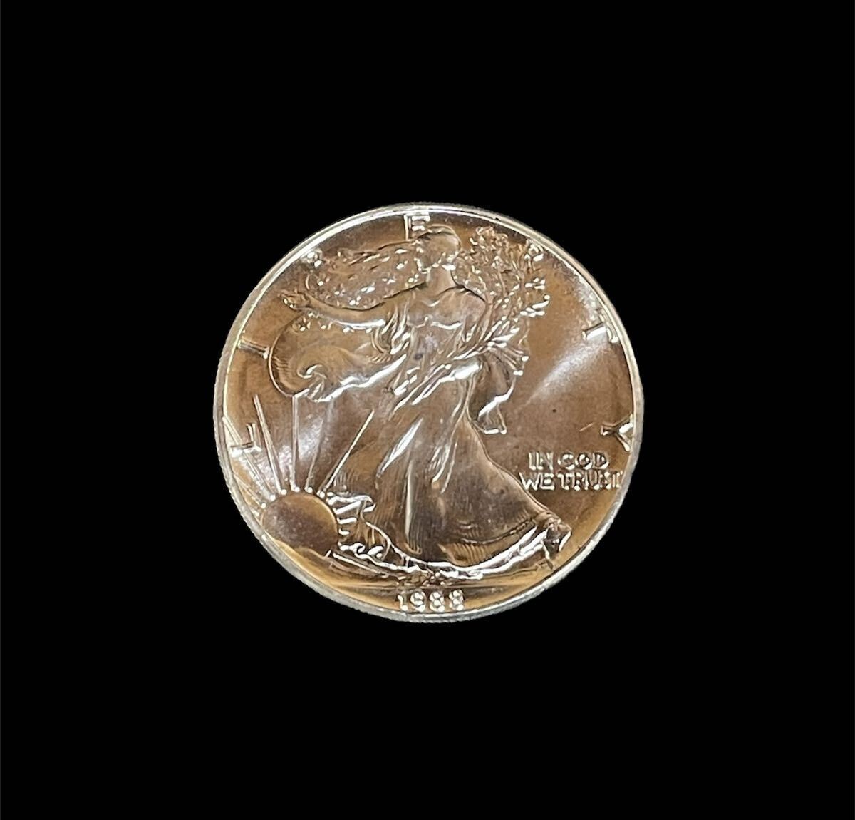 米国古銭　1988年　1ドル銀貨　IN GOD WE TRUST アメリカ イーグル ウォーキングリバティ　メダル コイン　1オンス 銀貨_画像1