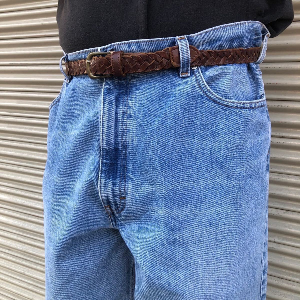 90s W38 Calvin Klein Jeans ビッグサイズ カルバンクライン デニム パンツ ヴィンテージ インディゴ テーパード ジーンズ 96cm 薄紺_画像3