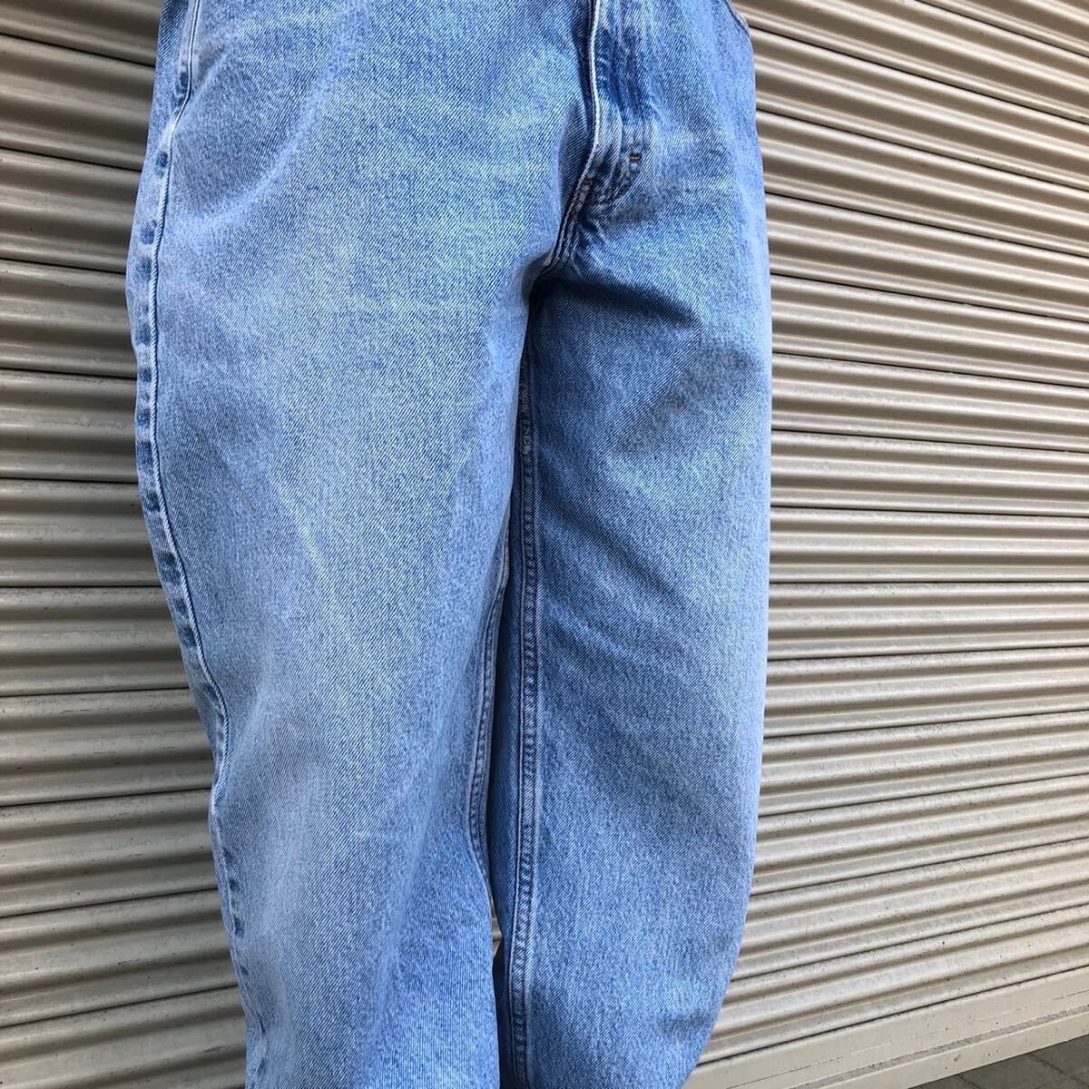 90s W38 Calvin Klein Jeans ビッグサイズ カルバンクライン デニム パンツ ヴィンテージ インディゴ テーパード ジーンズ 96cm 薄紺_画像4