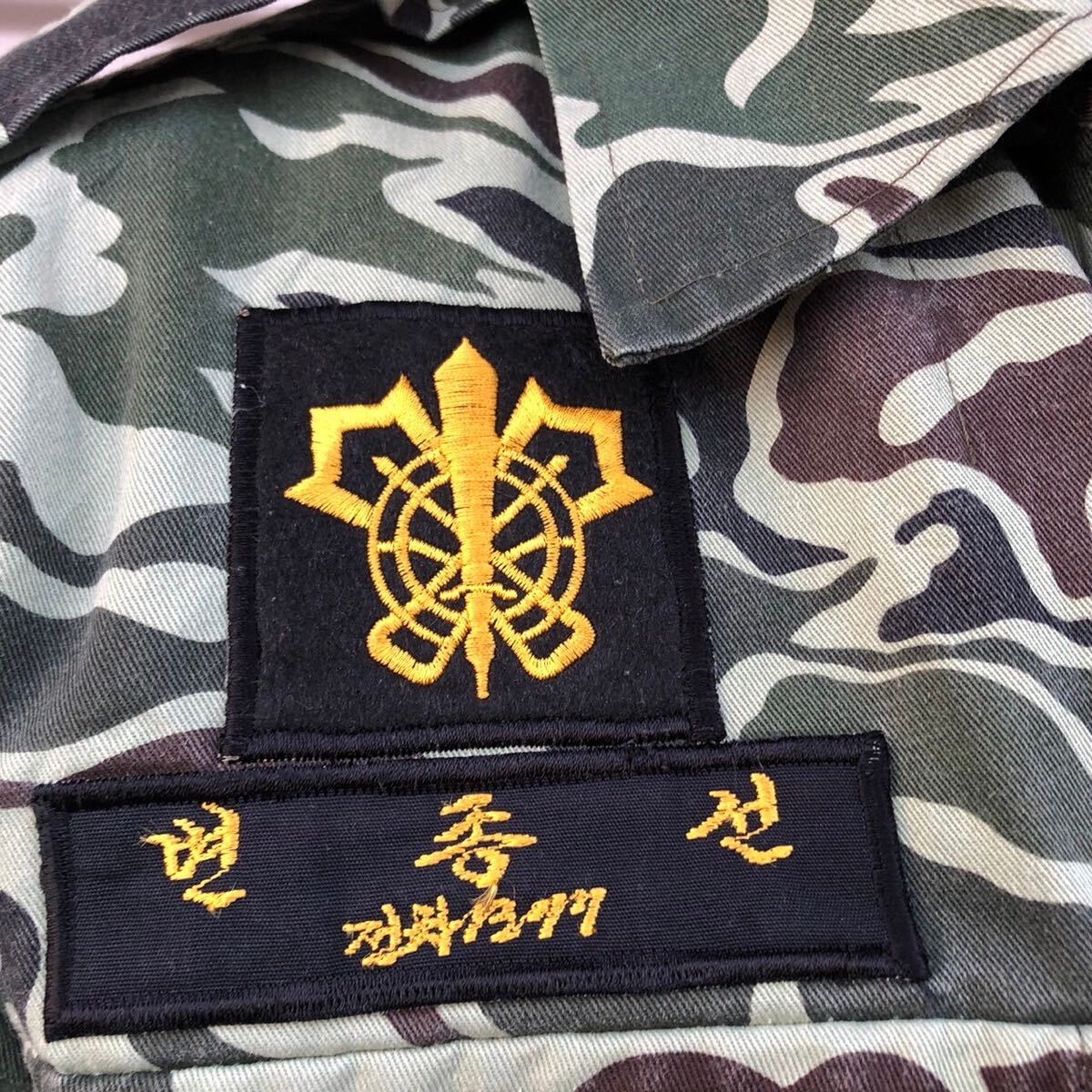 貴重 80s Korean Army 韓国軍実物 ヌードルカモ タンカース 戦車部隊 ジャケット ミリタリー コットン ヴィンテージ バクテリア タイガー_画像5