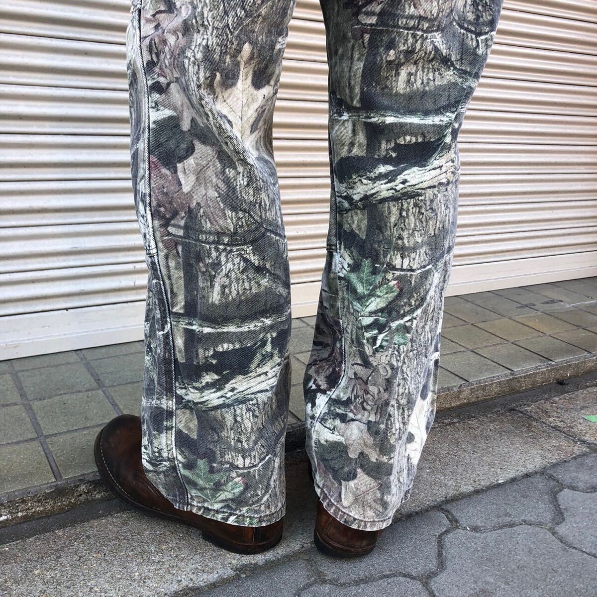 90s Mossy Oak ツリーカモ デニムパンツ 迷彩 ダブルニー リアルツリー ハンティングパンツ ミリタリー 00s ヴィンテージ 92cm W34 L30_画像9