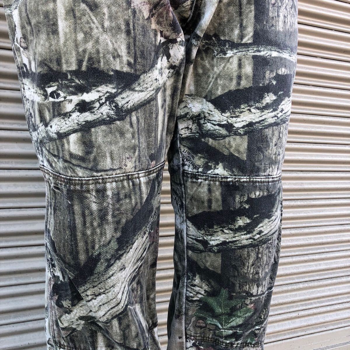 90s Mossy Oak ツリーカモ デニムパンツ 迷彩 ダブルニー リアルツリー ハンティングパンツ ミリタリー 00s ヴィンテージ 92cm W34 L30_画像3