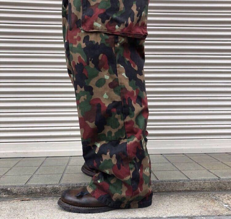 良品 80s Swiss Army スイス軍実物 M83アルペンカモカーゴパンツ ミリタリー ピザ迷彩 ユーロ ヴィンテージ 90s 92cm XL 48/68_画像7