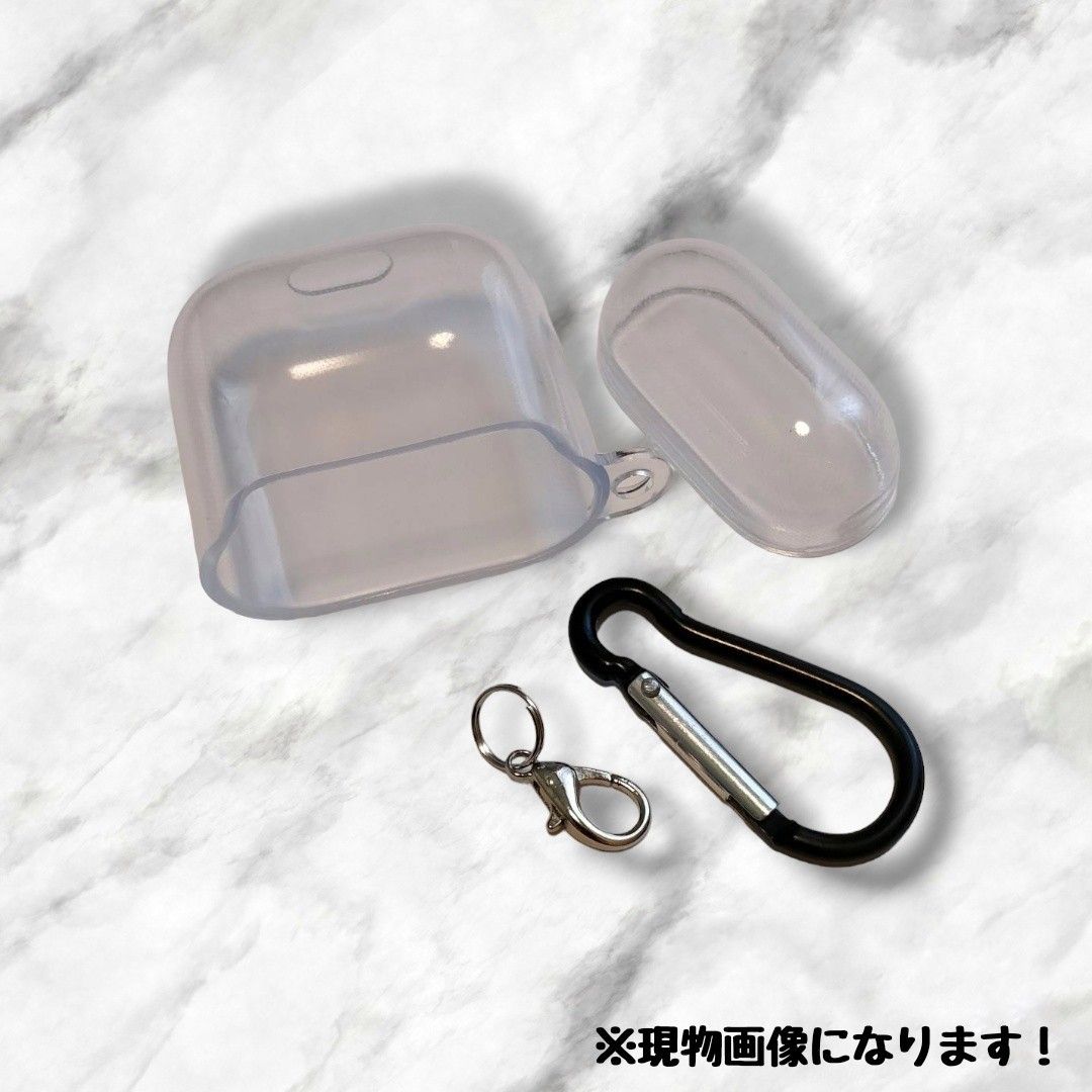 AirPods1 AirPods2 ケース クリア シリコン シンプル デコ カラビナ ダストカバーシール 韓国 新品