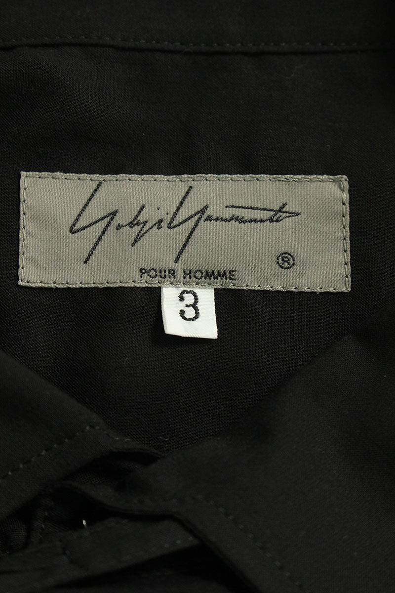  Yohji Yamamoto бассейн Homme YOHJI YAMAMOTO POUR HOMME 19AW HC-B31-201 размер :3 петля цвет рубашка с длинным рукавом б/у BS99
