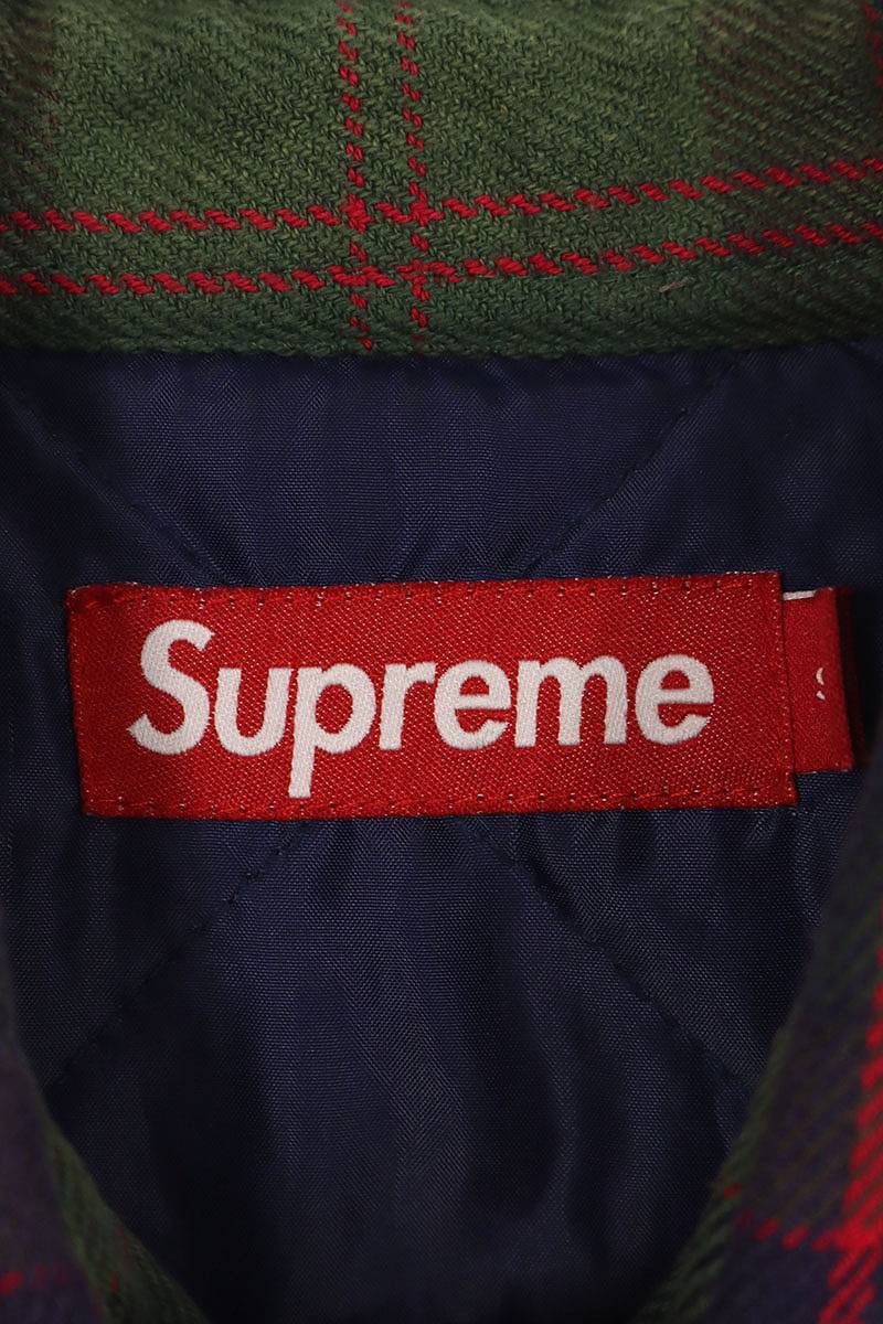 シュプリーム SUPREME 24SS Quilted Flannel Snap Shirt サイズ:S キルティングフランネルスナップ長袖シャツ 中古 BS99_画像3