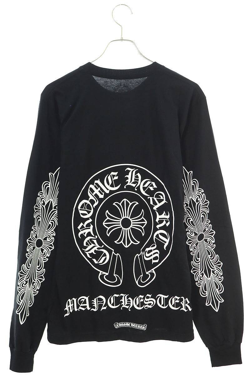 クロムハーツ Chrome Hearts CH L/S LTD サイズ:M マンチェスター限定バックホースシュープリント長袖カットソー 中古 OM10_画像2