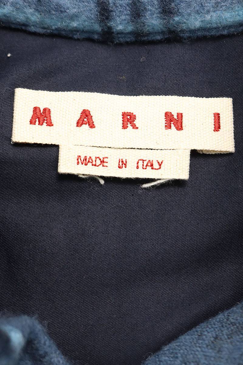 マルニ MARNI CUMU0212A2 サイズ:48 ポリエステルアクリルウールパイルチェック長袖シャツ 中古 SB01_画像3