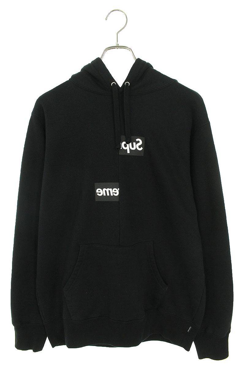 シュプリーム SUPREME コムデギャルソンシャツ Split Box Logo Hooded Sweatshirt サイズ:M スプリットボックスロゴパーカー 中古 OM10_画像1