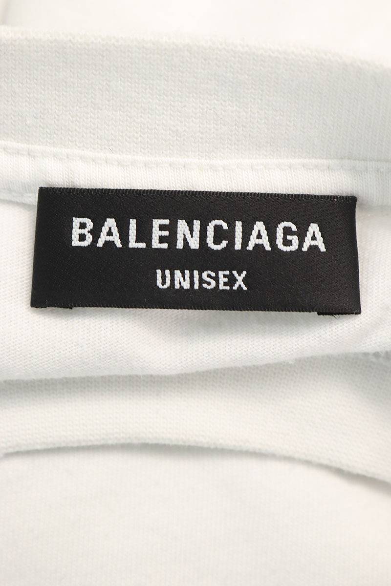 バレンシアガ BALENCIAGA 22AW 612966 TMVB4 サイズ:S ロゴプリントダメージ加工Tシャツ 中古 NO05_画像3