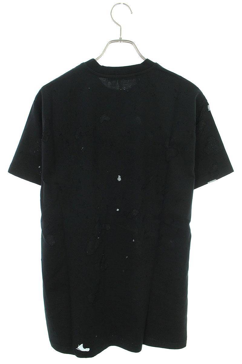 ジバンシィ GIVENCHY BM70383Y0B サイズ:XXS デストロイ加工ロゴプリントTシャツ 中古 OM10_画像2