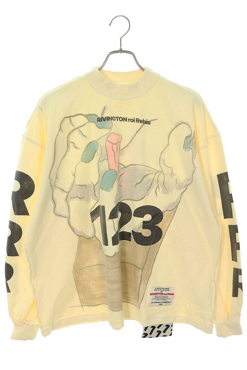 リヴィントンロイレビス RRR123 RIVINGTON roi Rebis BLOOD OF THE LAMBS L/S グラフィックプリント長袖カットソー 中古 SB01_画像1