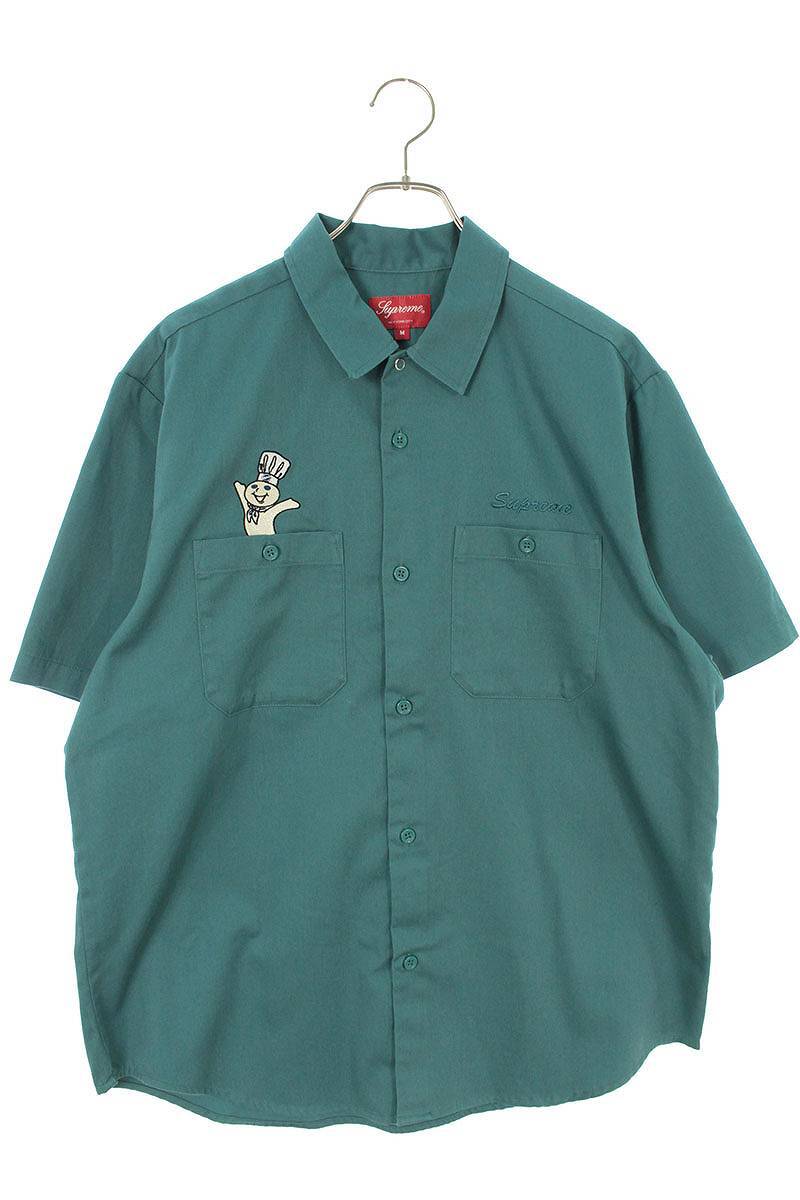 シュプリーム SUPREME 22AW Doughboy S/S Work Shirt サイズ:M ドゥボーイワッペンワーク半袖シャツ 中古 OM10_画像1