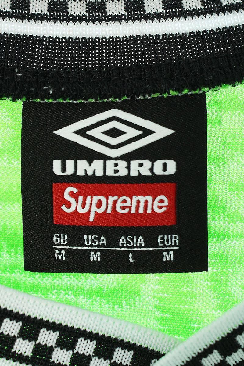 シュプリーム SUPREME UMBRO 23SS Jacquard Animal Print Soccer Jersey サイズ:M ロゴ刺繍サッカージャージTシャツ 中古 SB01_画像3