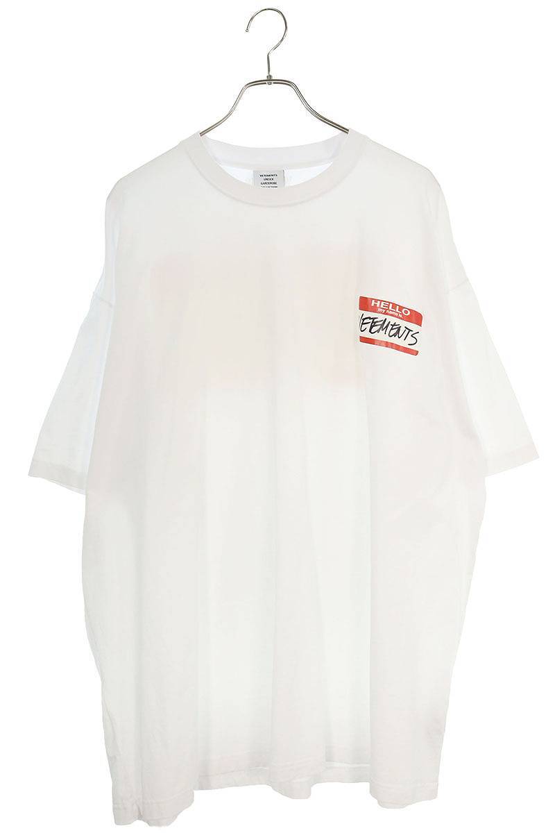 ヴェトモン VETEMENTS UE52TR140W サイズ:XL MY NAME IS VETEMENTSTシャツ 中古 SB01_画像1