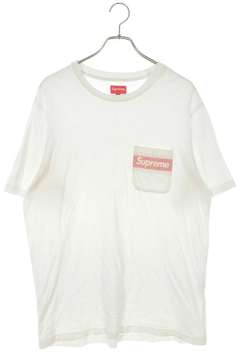 シュプリーム SUPREME 19SS Mesh Stripe Pocket Tee サイズ:M メッシュストライプポケットTシャツ 中古 SB01_画像1