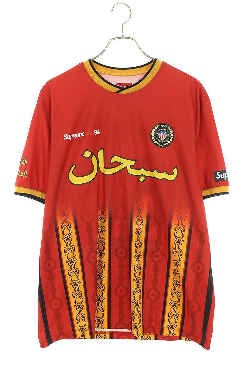 シュプリーム SUPREME 21SS Arabic Logo Soccer Jersey サイズ:M アラビックロゴサッカージャージーTシャツ 中古 SB01_画像1