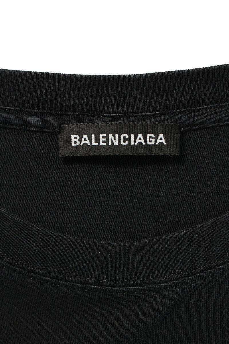 バレンシアガ BALENCIAGA 570803 TFV76 サイズ:L BBロゴプリントTシャツ 中古 SS13_画像3