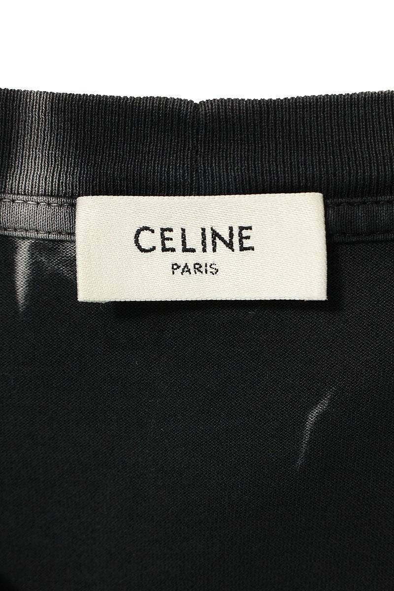 セリーヌバイエディスリマン CELINE by Hedi Slimane 21AW 2X820643O サイズ:M タイダイロゴプリントルーズフィットTシャツ 中古 OM10_画像3