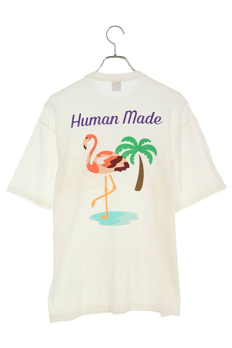 ヒューマンメイド HUMAN MADE サイズ:L バックフラミンゴプリント胸ポケットTシャツ 中古 OM10_画像2