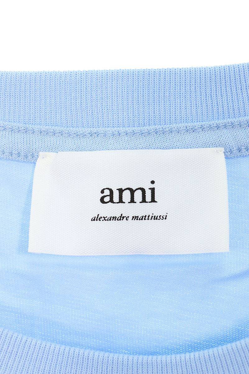アミアレクサンドルマテュッシ AMI Alexandre Mattiussi E22UTS002.726 サイズ:L ハートロゴ刺繍Tシャツ 中古 SB01_画像3