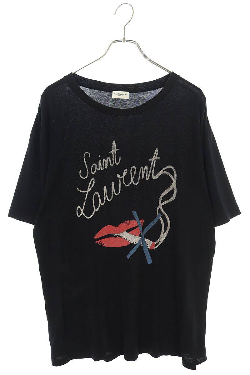 サンローランパリ SAINT LAURENT PARIS スモーキングプリントTシャツ 中古 BS99_画像1