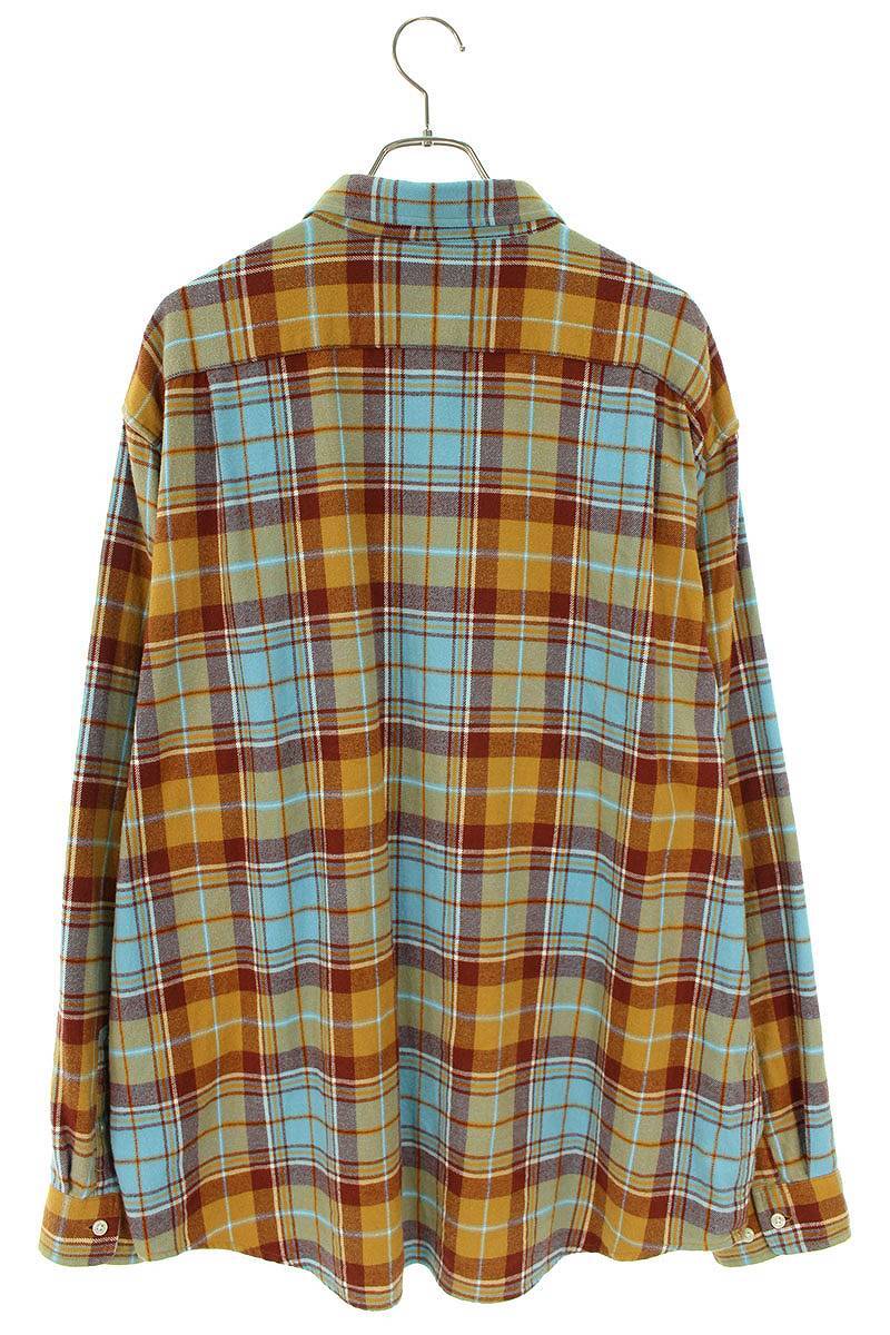 シュプリーム SUPREME 23SS Pullover Plaid Flannel Shirt サイズ:XL プルオーバープライドフランネルハーフボタン長袖シャツ 中古 BS99_画像2