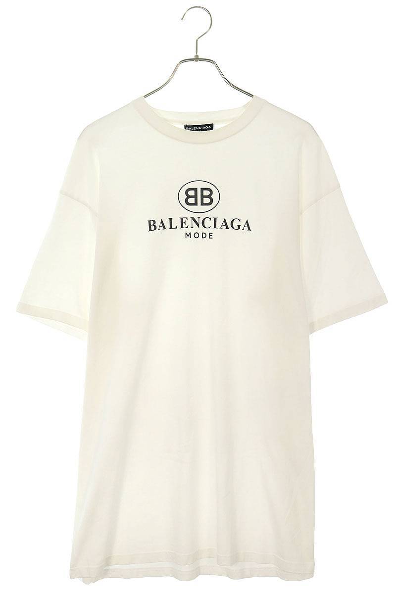 バレンシアガ BALENCIAGA 508203 TYK23 サイズ:S BBロゴプリントTシャツ 中古 OM10_画像1