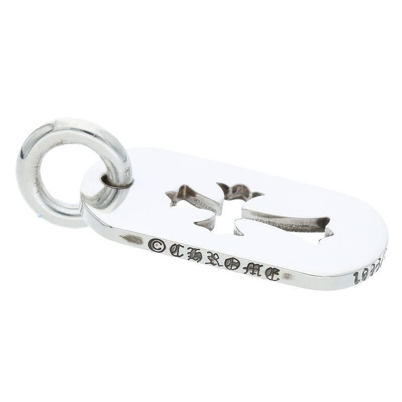 クロムハーツ Chrome Hearts D/TAG SML CO CRS/カットアウトクロスドッグタグ スモールドッグタグネックレストップ 中古 SS07_画像3